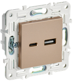 SKANDY Розетка USB A+C 3,1А SK-R14Sa песочный IEK
