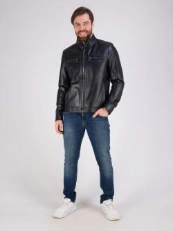 Кожаная куртка демисезонная на молнии