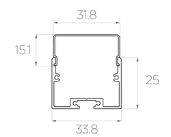 Профиль накладной алюминиевый LC-LP-2534-2 Anod