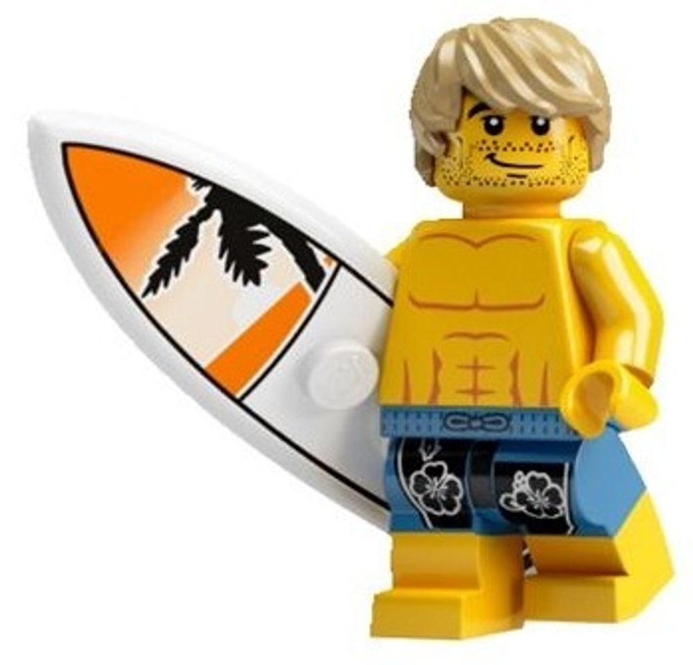 Минифигурка LEGO  col02-15 Серфер