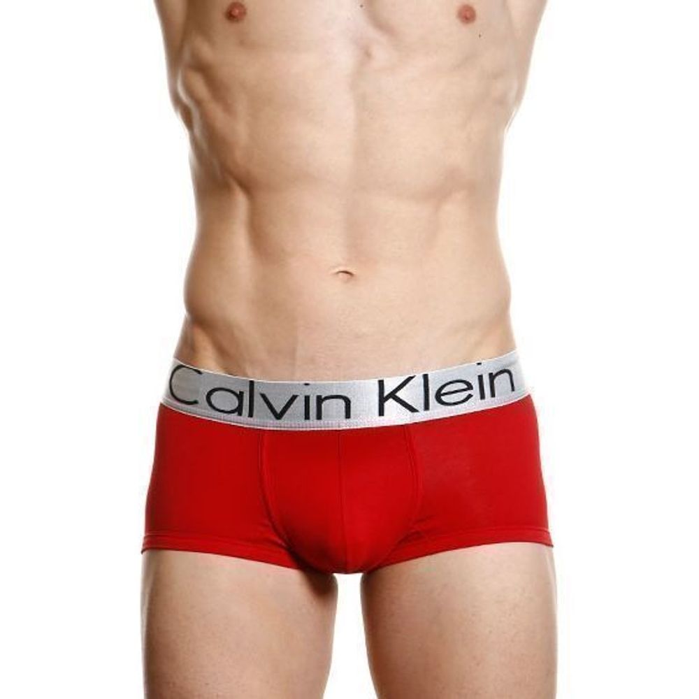 Мужские трусы боксеры вишневые Calvin Klein Steel Cherry
