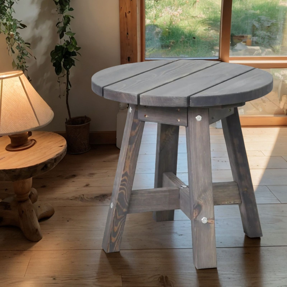 Журнальный столик, 60х60х56, Осло, деревянный, прикроватный, для дома и сада, графит, Dipriz