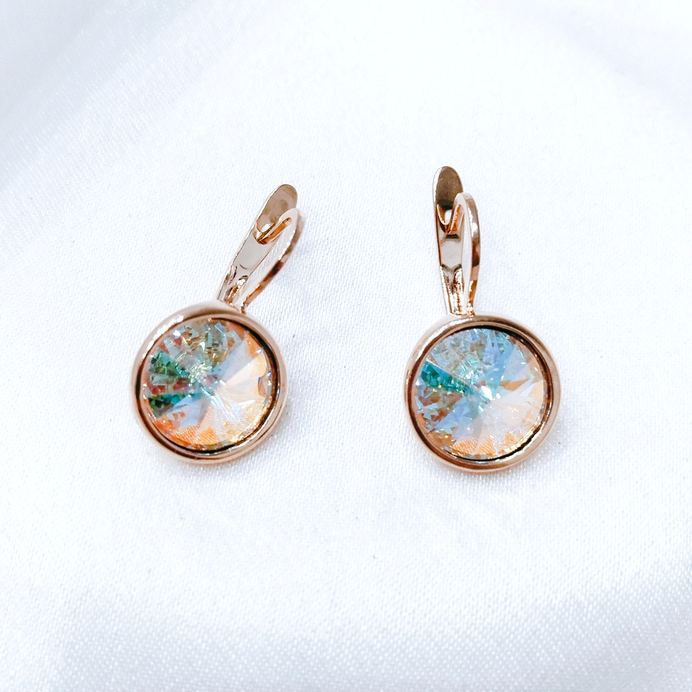 "Альхена" серьги в золотом покрытии из коллекции "Kaleidoscope" от Jenavi с английским замком