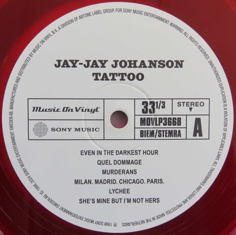 Jay-Jay Johanson / Tattoo (Limited Edition)(Coloured Vinyl)(LP)