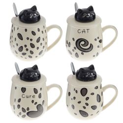 GAEM Кружка с крышкой и ложкой, 350 мл, L13 W9 H13 см, 4в.