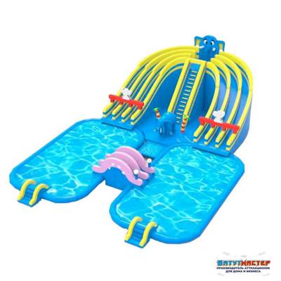 Надувной аквапарк с бассейнами и горками «Весёлый Слоник», 30×20×8 м