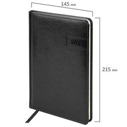 Еженедельник датированный BRAUBERG "Imperial" А5 черный (115965)