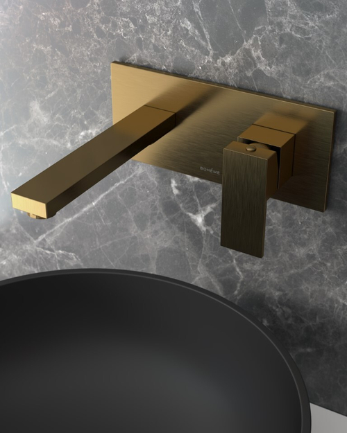 Boheme Смеситель для умывальника из стены Qubic Bronze