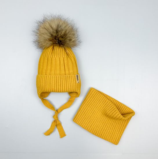 Шапка зимняя со снудом, Горчица