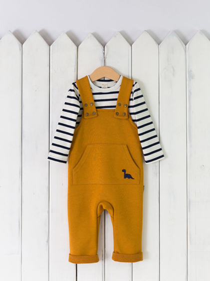 Комплект "Дино" лонгслив с комбинезоном из футера для мальчика