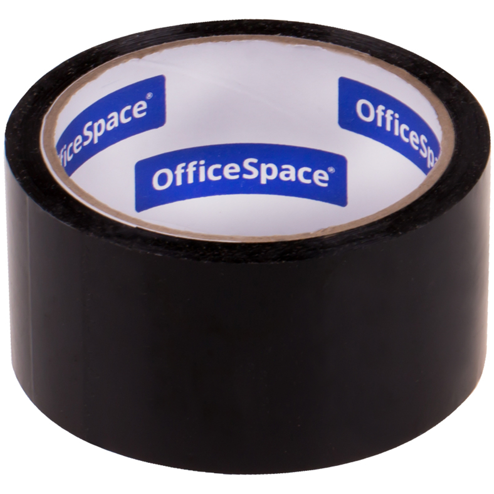 Клейкая лента упаковочная OfficeSpace, 48мм*40м, 45мкм, черная, ШК Скотч