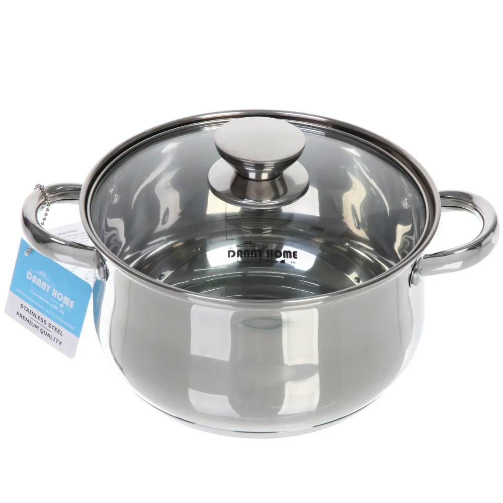 Набор посуды из нержавеющей стали EMMA 3 предмета (3 кастрюли 1,9л, 3,6л, 6,1л), DH12-3