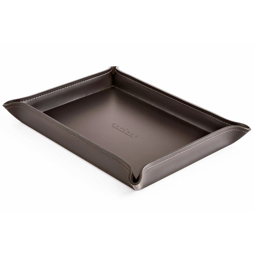 Лоток A4 фигурный из двухслойной кожи Cuoietto с металлической вставкой (TBCMetA4fig) 6