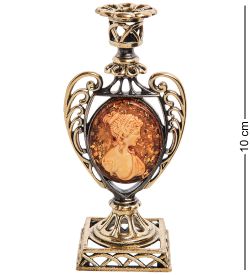 Народные промыслы AM-2952 Подсвечник «Камея» (латунь, янтарь)