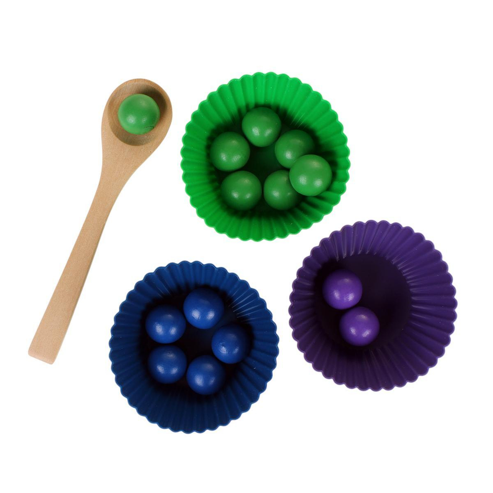 Развивающая игрушка деревянная Шарики сортировка, коробка C-41668