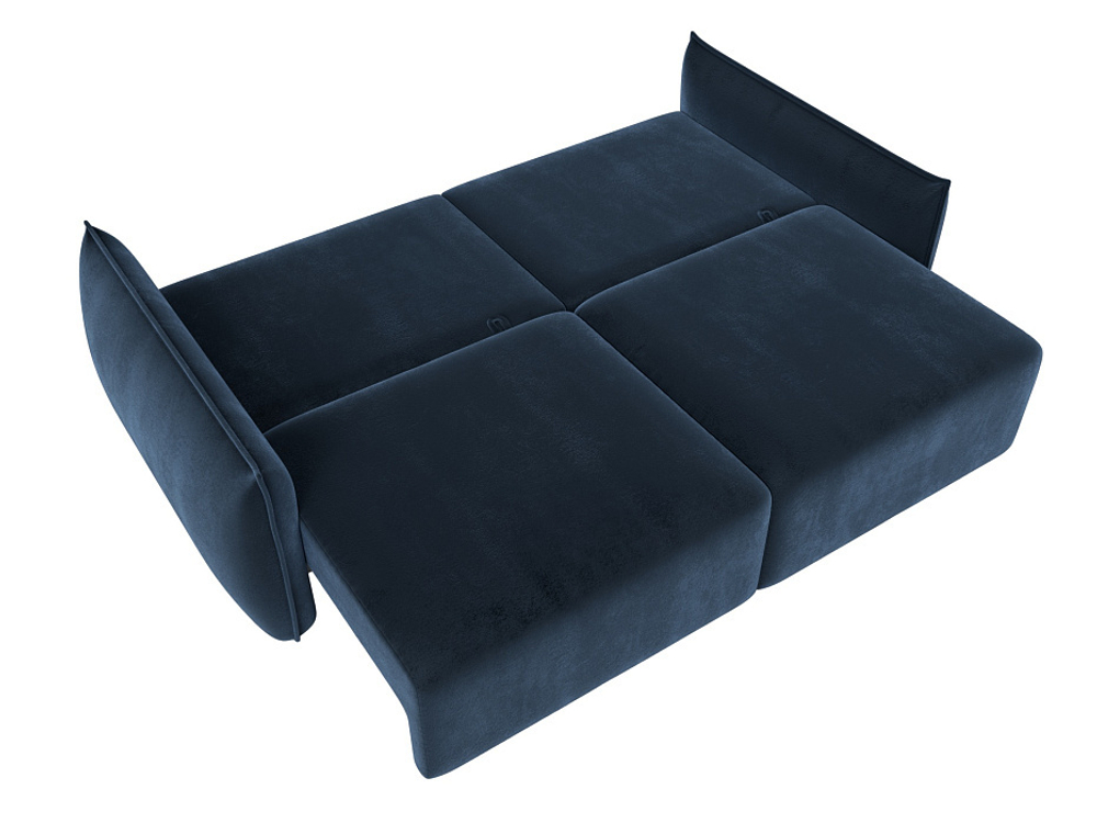 Диван прямой Лига-051 НПБ ВЕЛЮР TOWER 13 синий