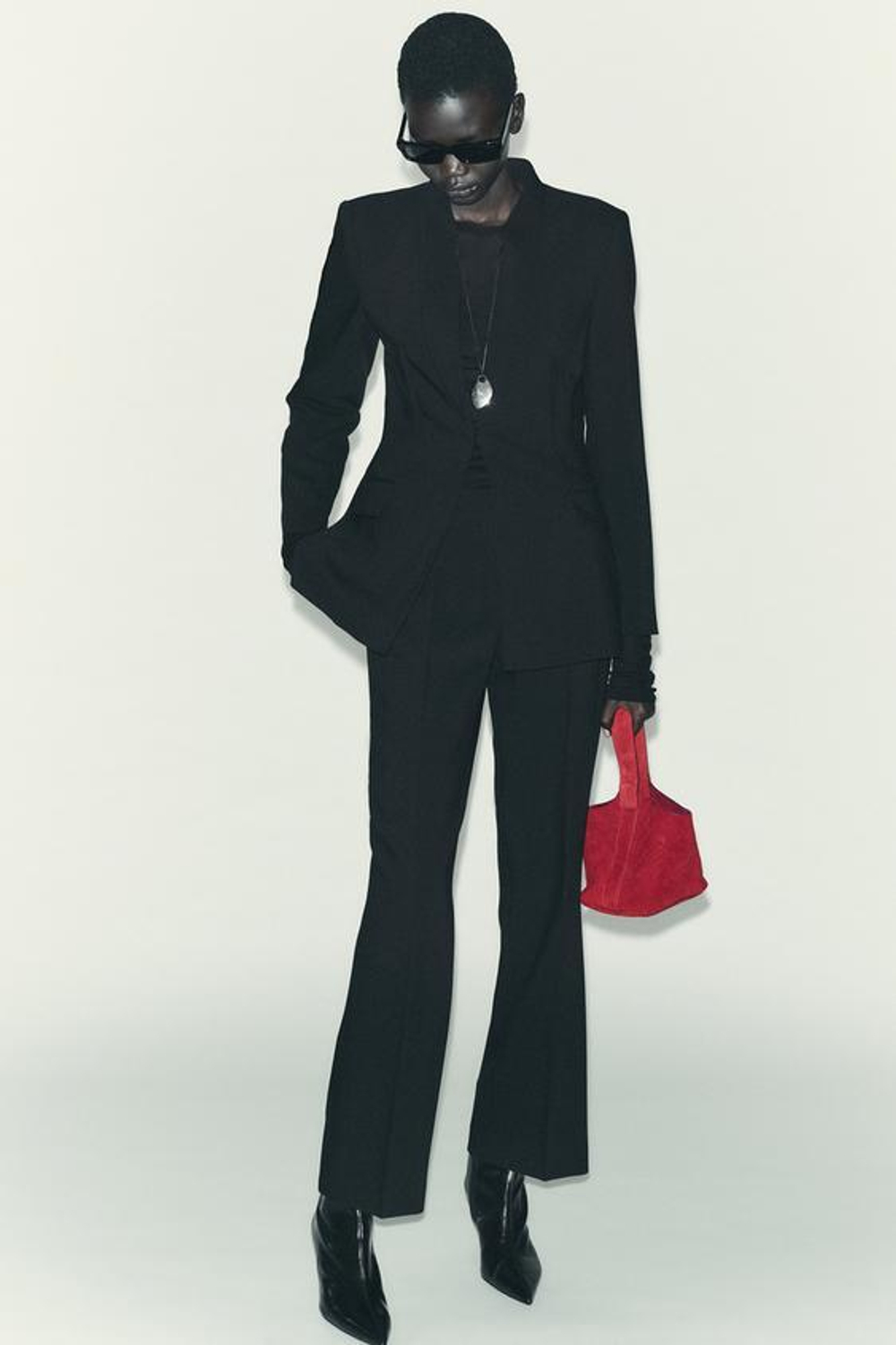 ZARA БРЮКИ FLARE, ЧЕРНЫЙ