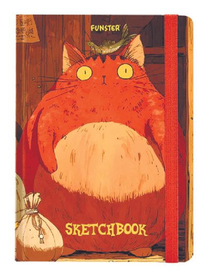 Скетчбук, белая бумага 120 г/м2, 145х203 мм, 80 л., резинка, твердый, FUNSTER (ФАНСТЕР), "Пухляши"