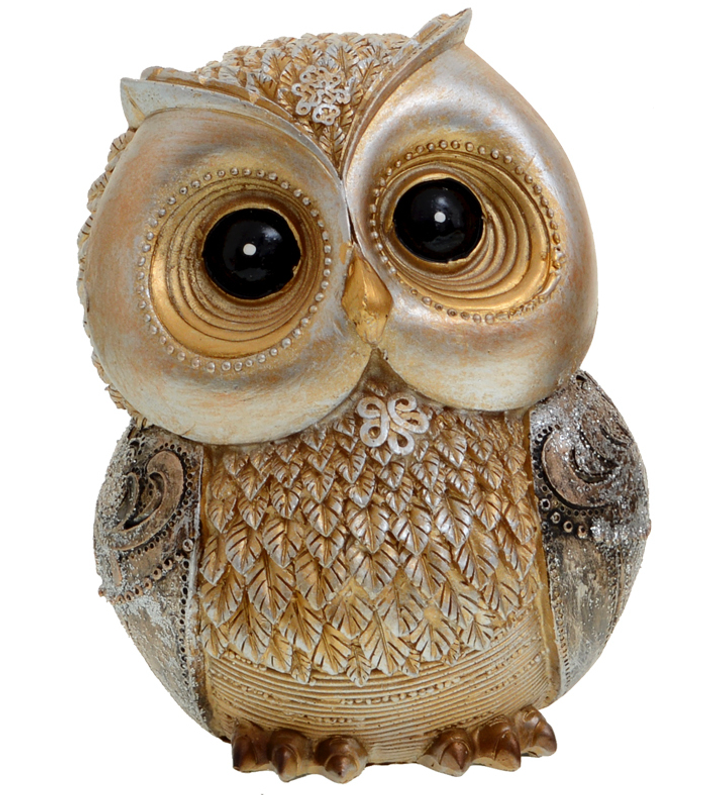 Статуэтка Сова цвет золотистый, бронзовый, полистоун 14 см