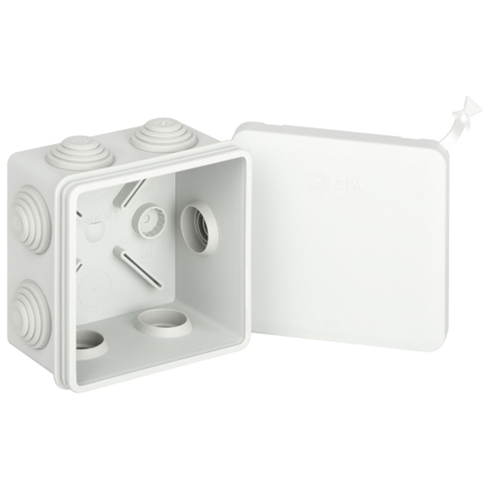 Распаячная коробка ЭРА KOR-80-80-50-7gv-MP серая 80х80х50мм с гермовводами 7 входов прямой монтаж IP55