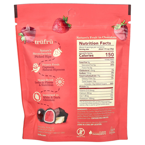Tru Fru, Nature's Strawberries, темный шоколад, 119 г (4,2 унции)