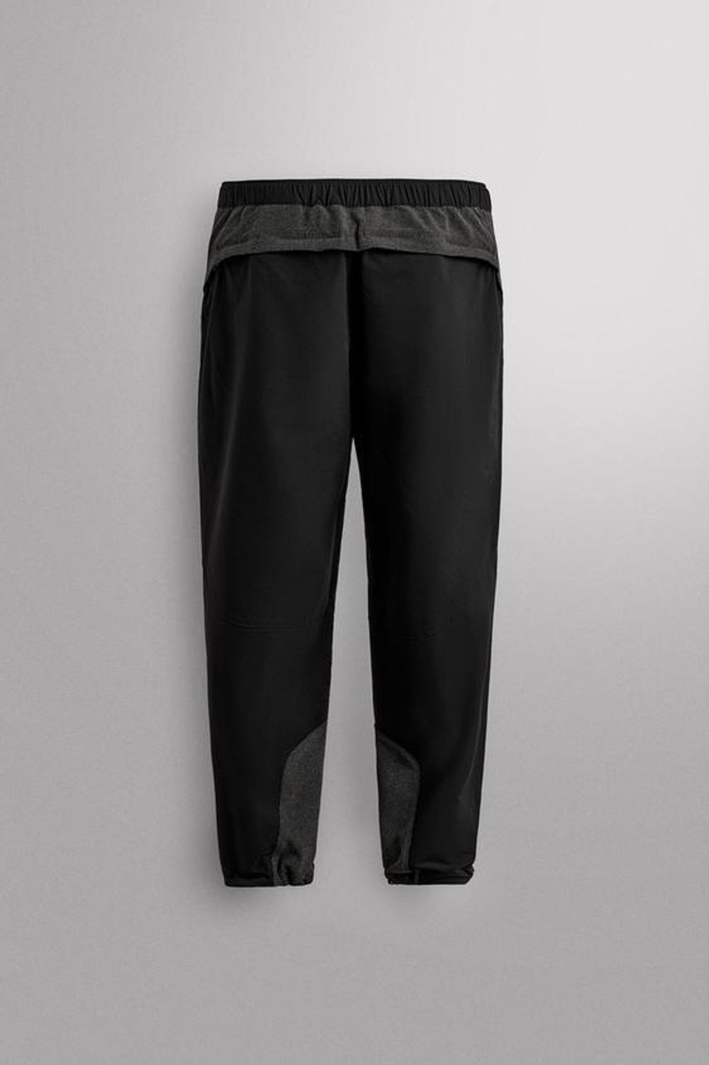 ZARA БРЮКИ ИЗ КОМБИНИРОВАННОЙ ВЫСОКОТЕХНОЛОГИЧНОЙ ТКАНИ С РЕМНЕМ, ЧЕРНЫЙ