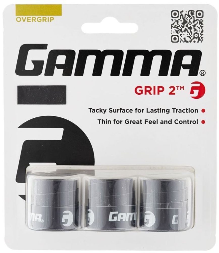 Намотки теннисные Gamma Grip 2 Overgrip black 3P