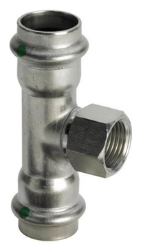 Тройник пресс Viega Sanpress Inox 22x1/2"x22 ВР с SC-Contur нерж. сталь (серия 2317.2) арт. 437176