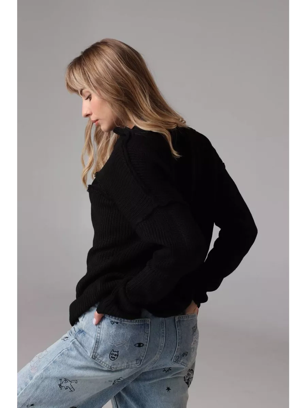 Свитер рваный сетка паутинка