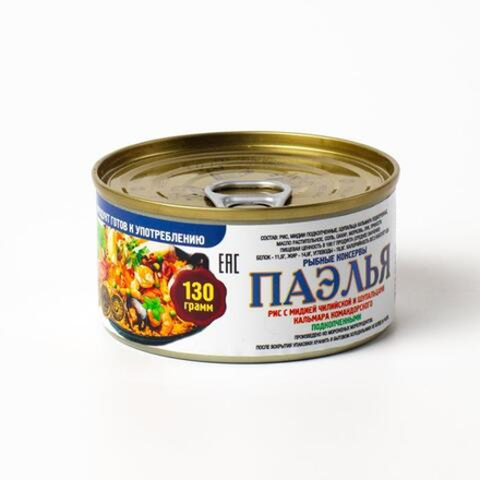 Рис с мидией и щупальцами кальмара командорского подкопченными 0,130