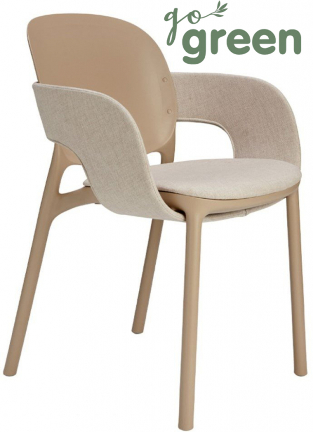 Кресло пластиковое с обивкой Scab Design Hug, тортора