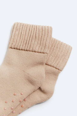 ZARA КОРОТКИЕ НЕСКОЛЬЗЯЩИЕ НОСКИ, БЕЖЕВЫЙ