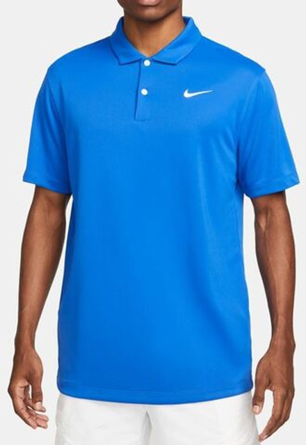 Мужское теннисное поло Nike Men's Court Dri-Fit Solid Polo - белый, небесный