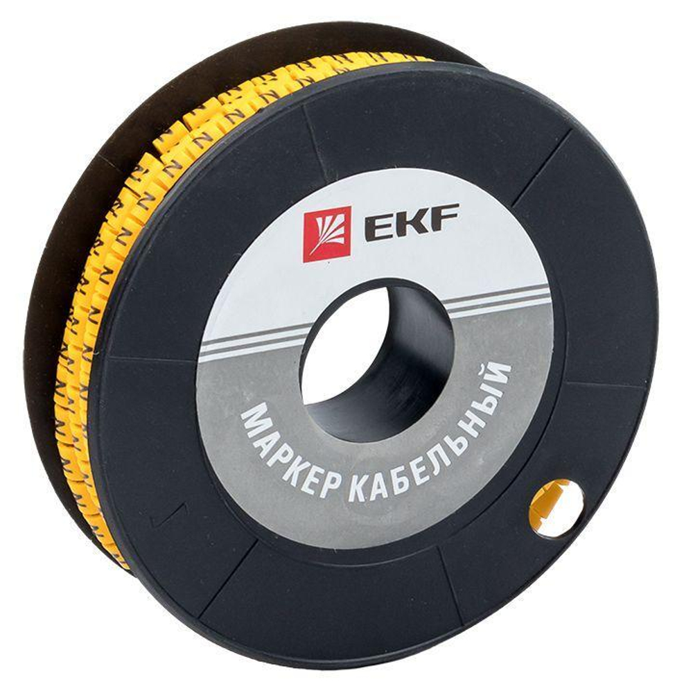 Маркер каб. 4.0кв.мм "N" (ЕС-2) (уп.500шт) EKF plc-KM-4-N