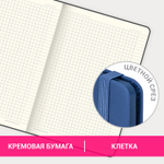 Блокнот А5 (148х218 мм) BRAUBERG "DUO" под кожу с резинкой 80 л. клетка синий/красный (2 штуки в упаковке)