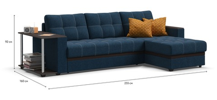 Угловой диван Атланта НПБ Рогожка Мальмо синий