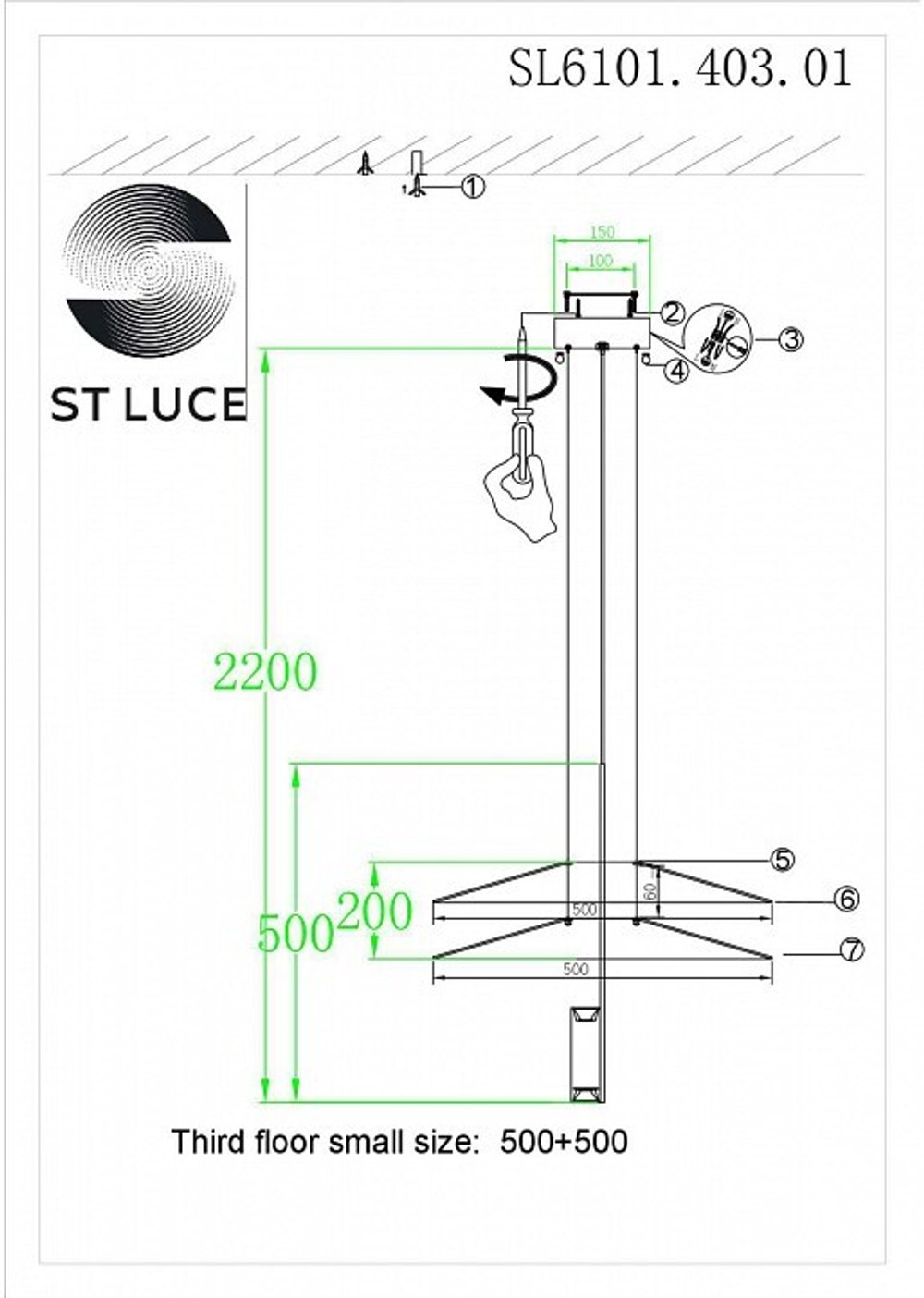 Подвесной светильник ST-Luce Isola SL6101.403.01