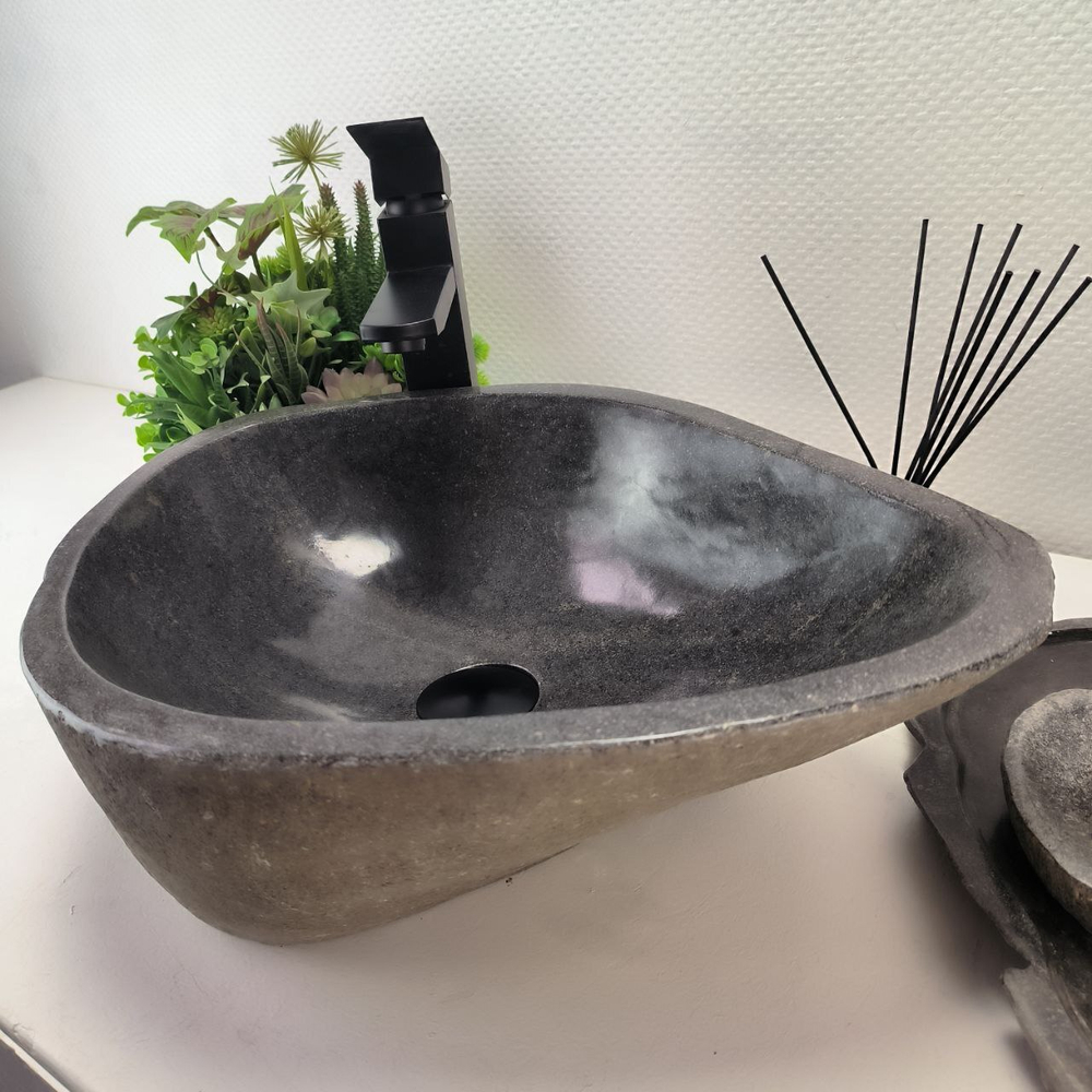 Раковина из речного камня RS-62820 (51*37*16) 56