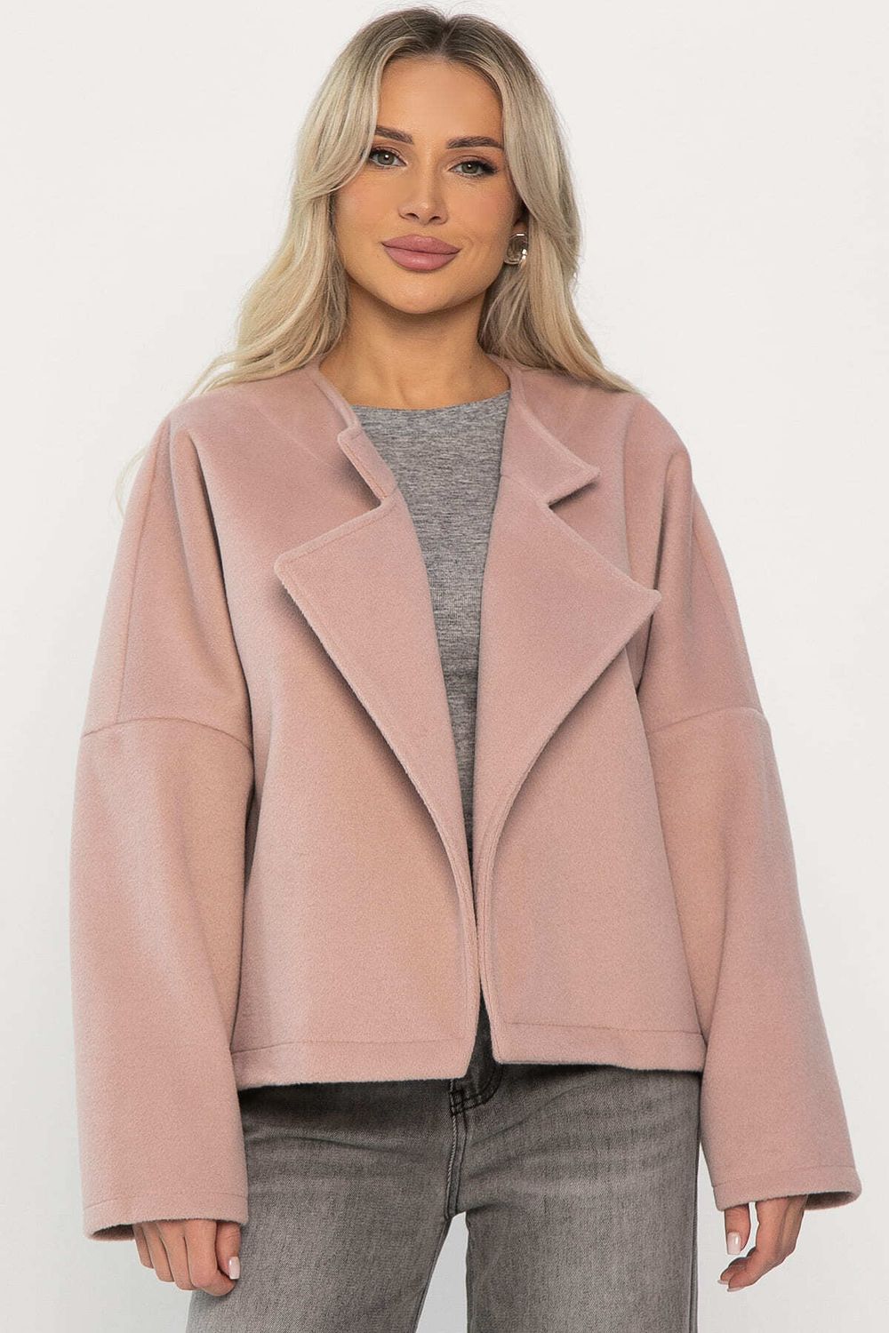 Пальто укороченное Хайт (пудра) Б14315-7М LT Collection