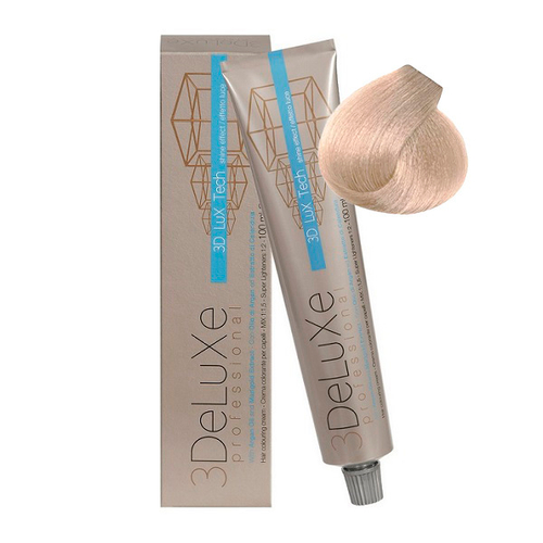 Стойкая крем-краска для волос Оттенок 10.021 Платиновый блондин жемчужный пепельный 3DeLuXe 100мл