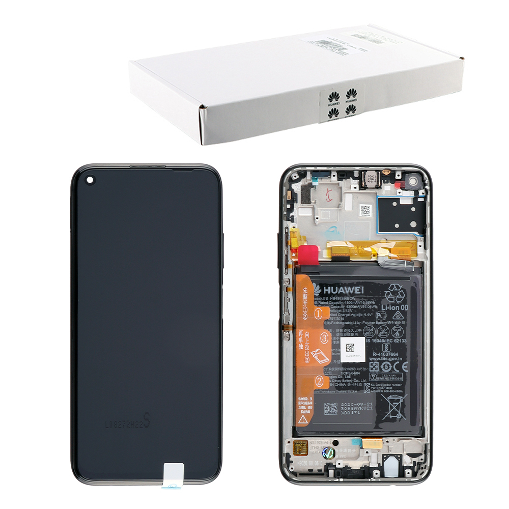 Huawei P40 Lite (JNY-LX1) / Дисплей (в сборе с тачскрином и аккумулятором) (в рамке) (ORIG-SP)