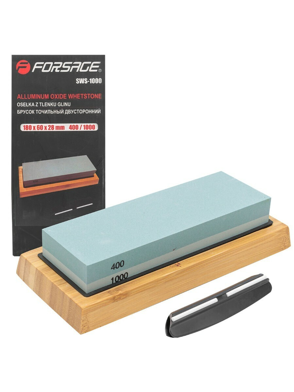 Брусок точильный двусторонний(180х60х28мм,Р400/Р1000) Forsage F-SWS-1000