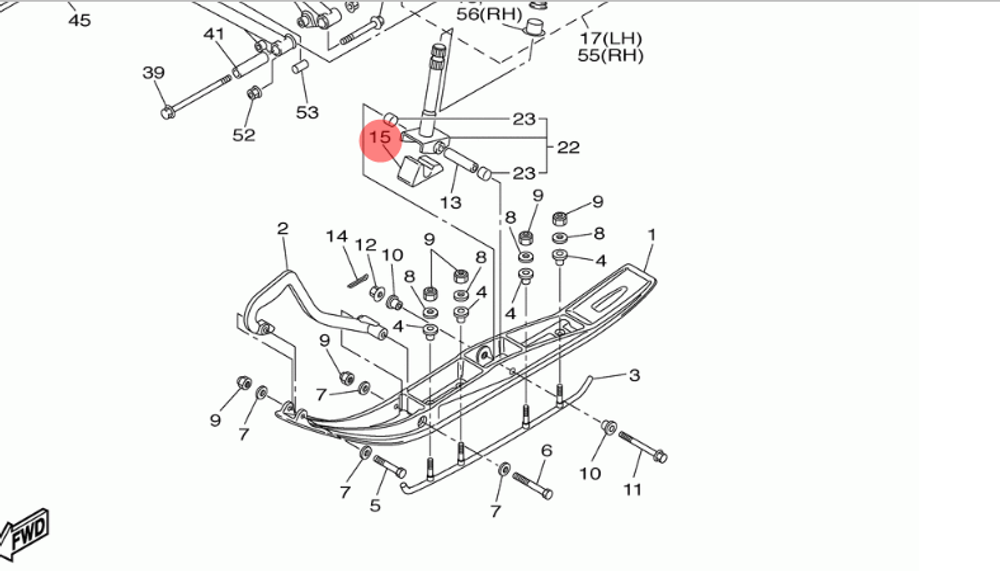 Подушка лыжи для снегоходов Yamaha 8CR237431000