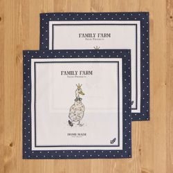 НАБОР САЛФЕТОК ИЗ 2-Х ШТ "FAMILY FARM" ,40Х40СМ,СИНИЙ,100% ХЛОПОК,ТВИЛ