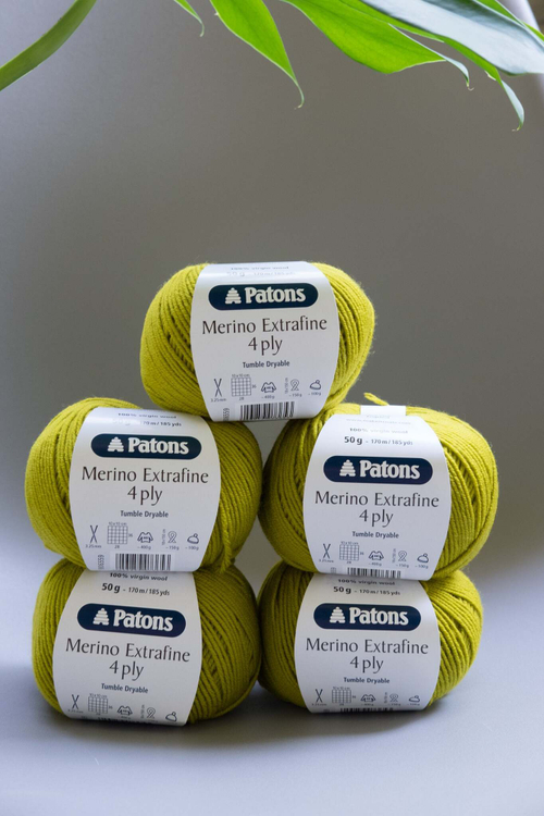 -60% Merino Extrafine 4ply 5x50g — chartreuse