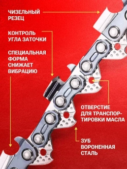 Цепь для бензопилы, 76 звеньев, шаг 0,325, паз 1,5 мм