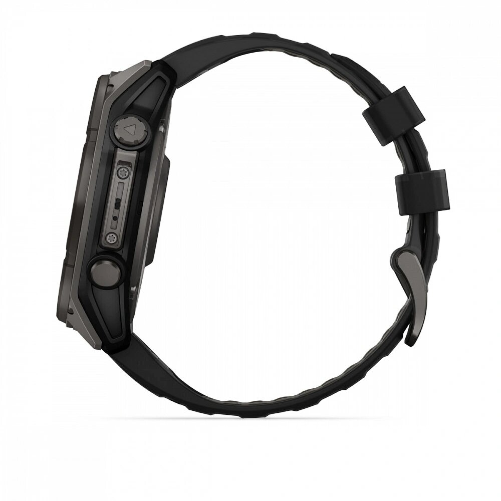 Умные часы Garmin Fenix 8 51mm, Solar, Sapphire, Carbon Gray DLC Titanium with Black/Pebble Gray Silicone Band (010-02907-70)