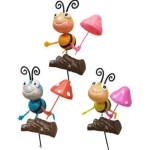 Фигура на спице «Пчёлка с грибочком» 60 см (фигура 14*8 см), микс