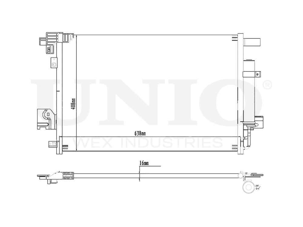 Радиатор кондиционера UNIO RAD-30012