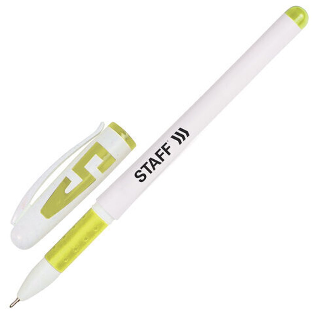 Ручки гелевые с грипом STAFF "Manager" GP-198, НАБОР 10 ЦВЕТОВ, корпус белый, узел 0,5 мм, линия письма 0,35 мм, 142808